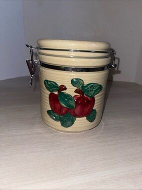 Vintage Ceramic Apple Design Kitchen Canister Cottagecore Granny core Retro